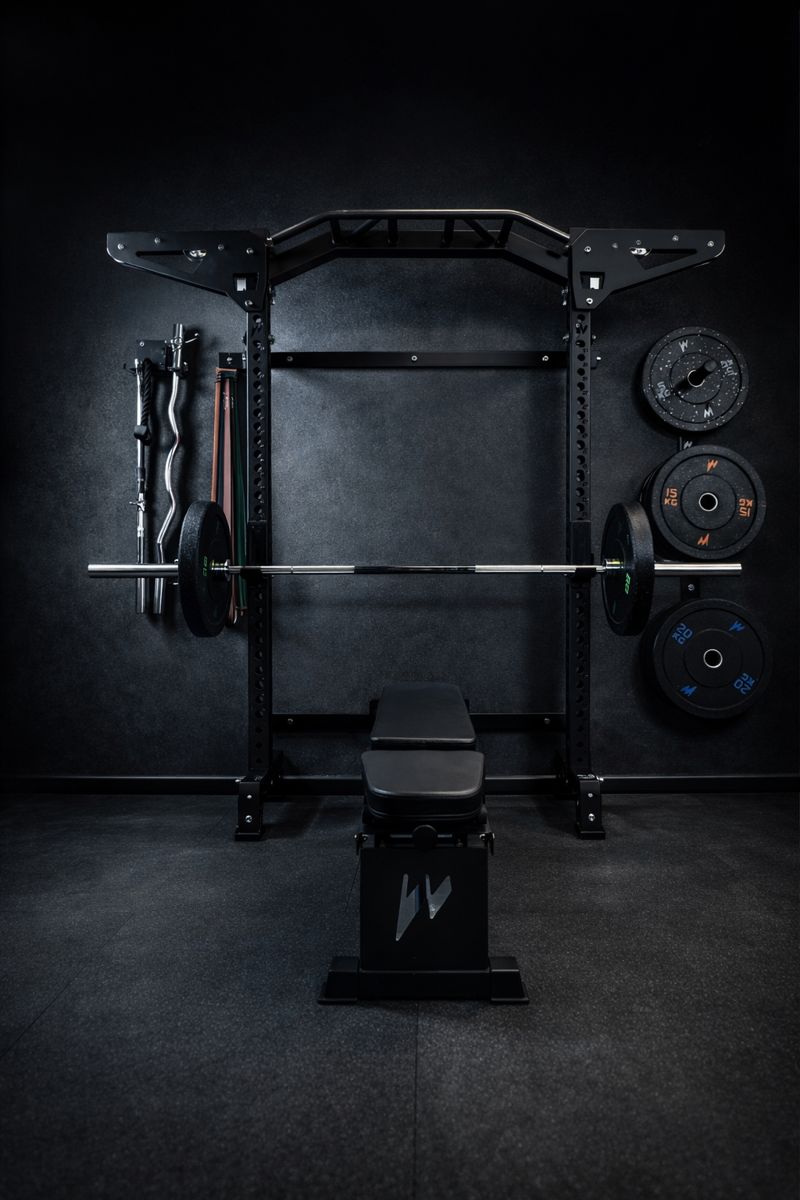 Rack PowerWall completo con barras, discos y banco